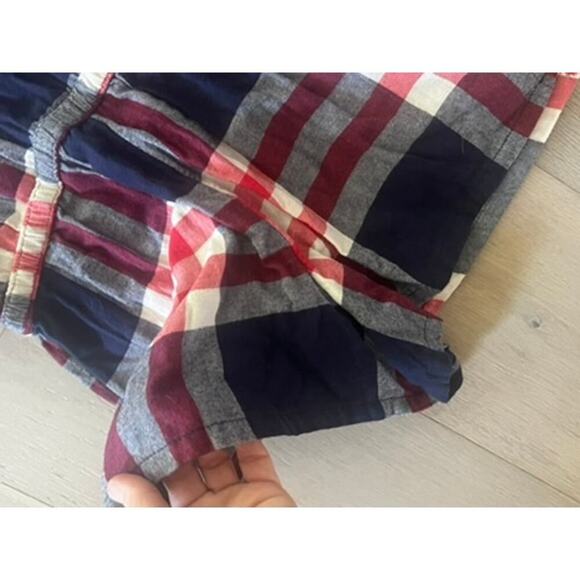 NWT Aerie plaid flannel long sleeve romper with shorts size XS red, wihte & blue - Picture 9 of 9